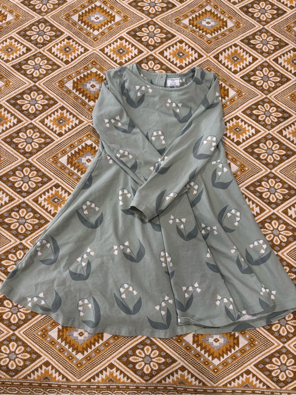 Polarn O. Pyret Lily of the Valley Twirl Dress | Sage Green | Size 4-5Y (110)